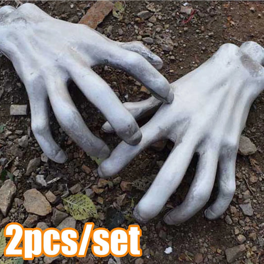 Halloween Fake Human Witch Hands – Plastic Horror Props for Spooky Decorations