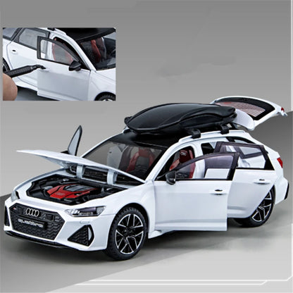 AUDI RS6 Avant Station Wagon Diecast Metal Car Model With Sound & Light – Luxury Alloy Toy Vehicle For Kids & Collectors