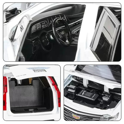Diecast Escalade / Prado Model Car – Alloy Toy With Sound, Light, Opening Doors & Pull Back Function
