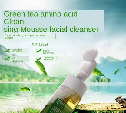 Green Tea Amino Acid Cleansing Mousse - 2-in-1 Face Cleanser & Makeup Remover, 150g