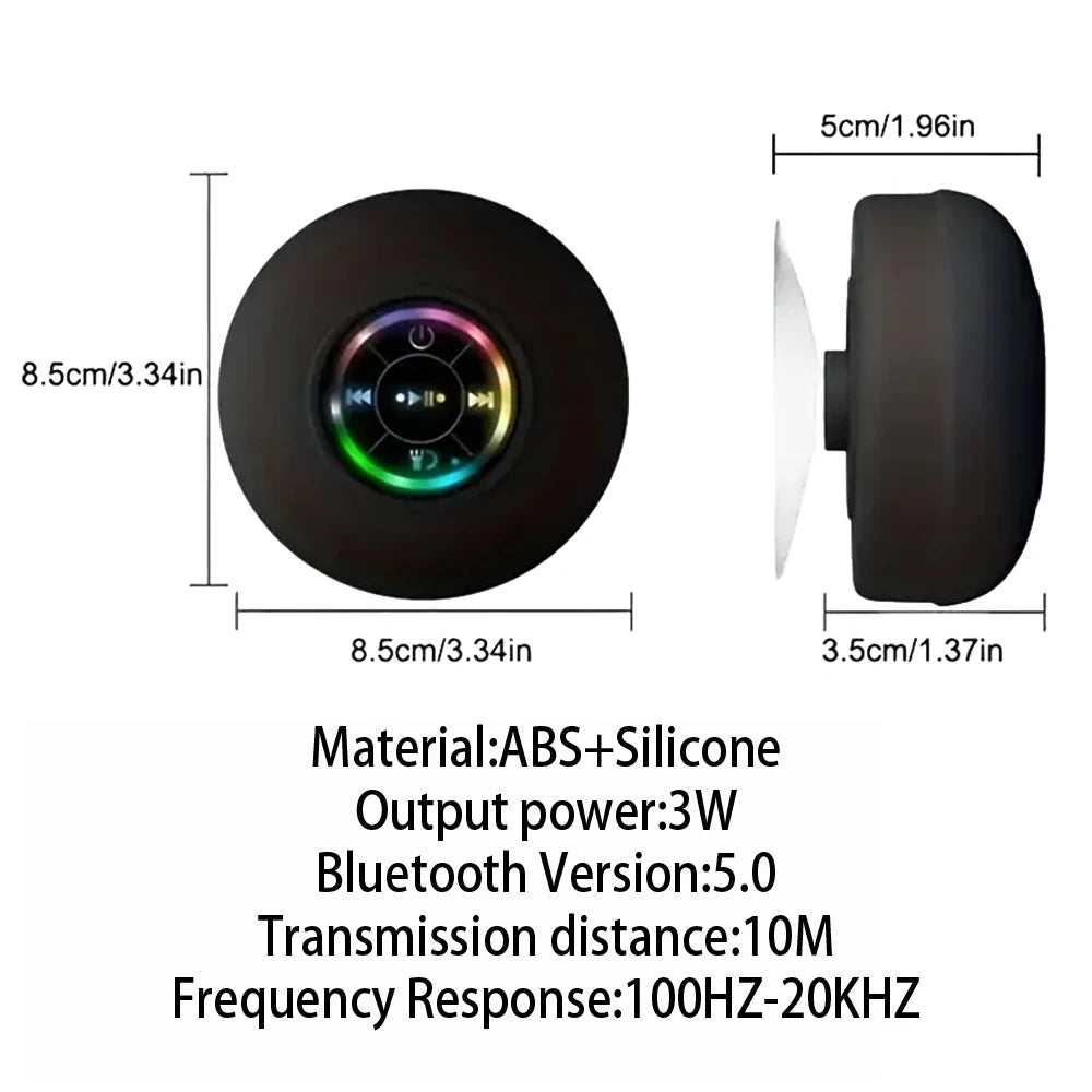 Portable Bluetooth Speaker – Waterproof, Mini Stereo with Suction Cup