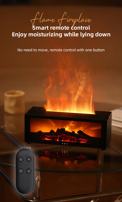 Fireplace Flame Humidifier – Simulated Aromatherapy & Ambient Light, USB Plug-In