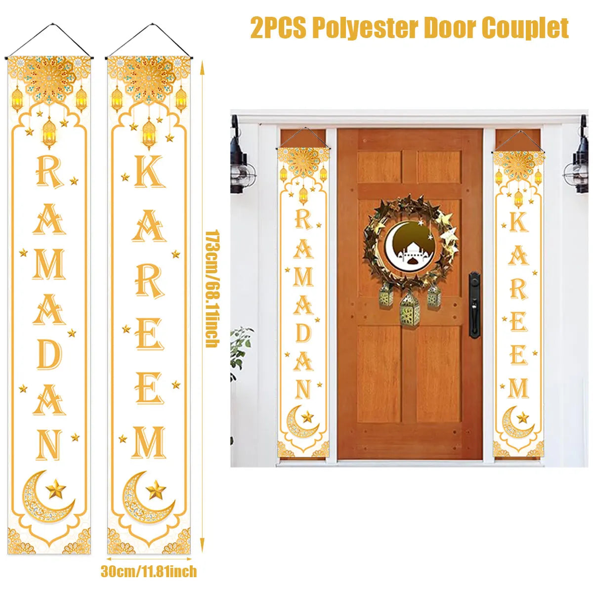 Eid Mubarak Door Banner – Ramadan Decoration 2025 for Home & Porch