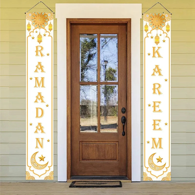 Eid Mubarak Door Banner – Ramadan Decoration 2025 for Home & Porch