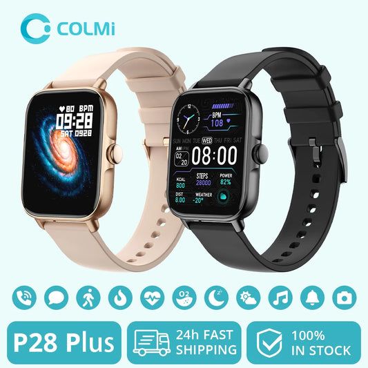 COLMI P28 Plus 2023 Smart Watch – 1.9" HD, IP68 Waterproof, Bluetooth Calling, Fitness Tracker for Android & iOS