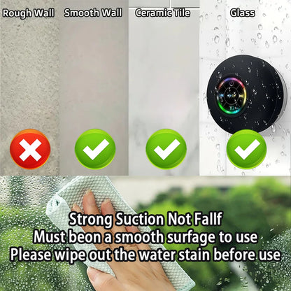 Portable Bluetooth Speaker – Waterproof, Mini Stereo with Suction Cup