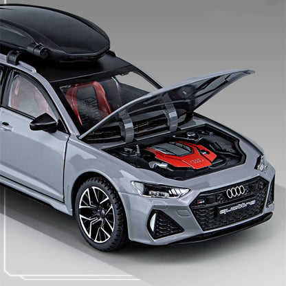 AUDI RS6 Avant Station Wagon Diecast Metal Car Model With Sound & Light – Luxury Alloy Toy Vehicle For Kids & Collectors