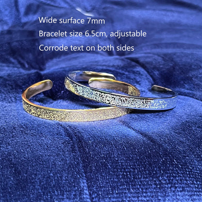 Arabic Ayatul Kursi Gold Cuff Bracelet – Stainless Steel Islamic Jewelry