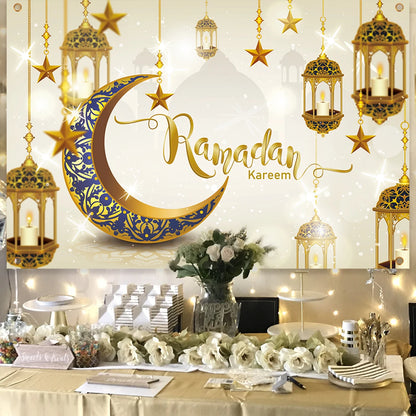 Eid Mubarak Party Backdrop – Ramadan & Eid Al Adha Islamic Home Decorations