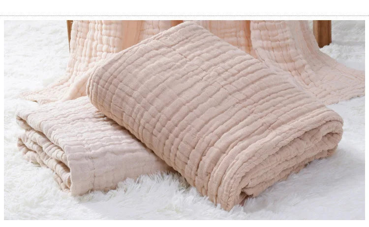 Organic Cotton Baby Muslin Blanket – Soft 6-Layer Swaddle & Receiving Blanket