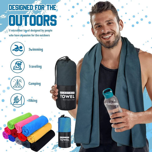 Microfiber Towel with Mesh Bag – Perfect for Travel, Camping, Gym, Yoga, Hiking & Backpacking. Quick Dry – Super Absorbent – Ultra Lightweight – Compact & Portable. Suitable for Beach, Swimming, Sports & Outdoor Adventures - Part 2