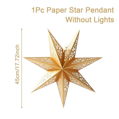 Eid Mubarak Hollow Star Pendant – Ramadan Home Decor 2025