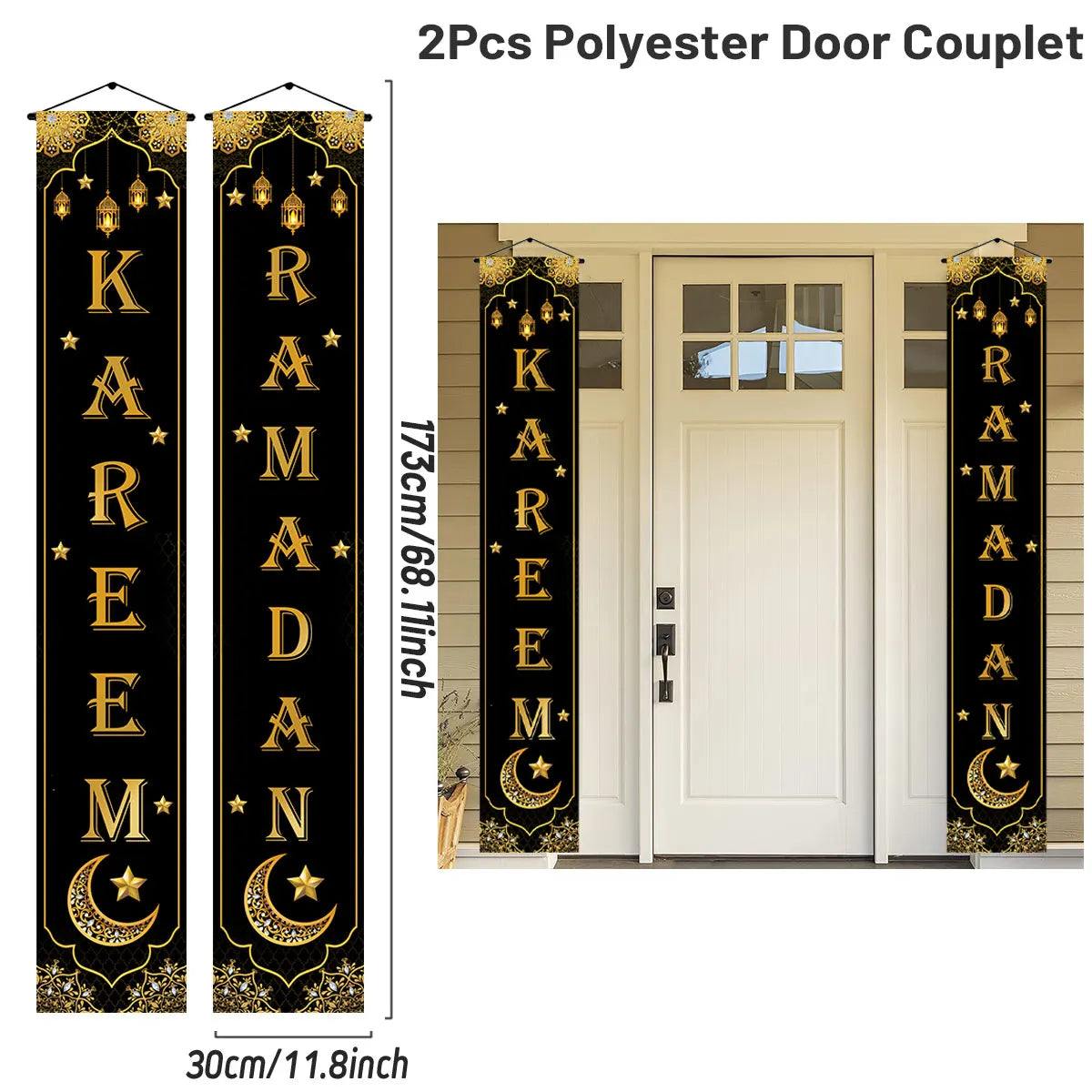 Eid Mubarak Door Banner – Ramadan Decoration 2025 for Home & Porch