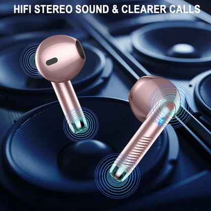 Bluetooth 5.3 Wireless Earbuds with Noise Cancelling Mic & 40H Playback