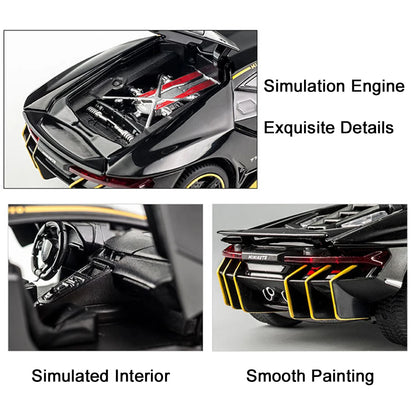 1/32 Lambor Lp770 Diecast Alloy Car Model – Pull Back, Light & Sound, Toys For Kids And Collectors