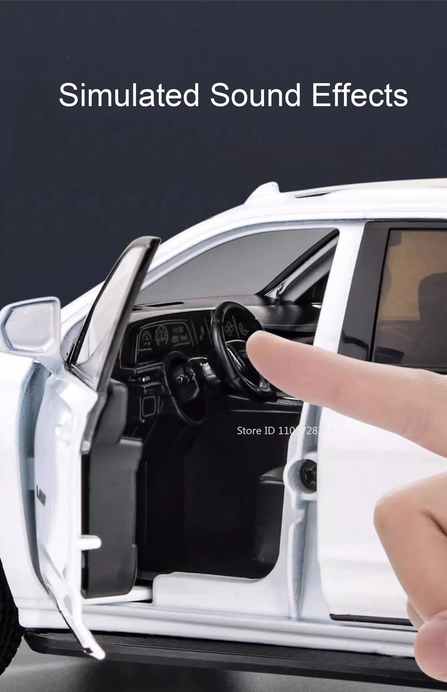 Diecast Escalade / Prado Model Car – Alloy Toy With Sound, Light, Opening Doors & Pull Back Function