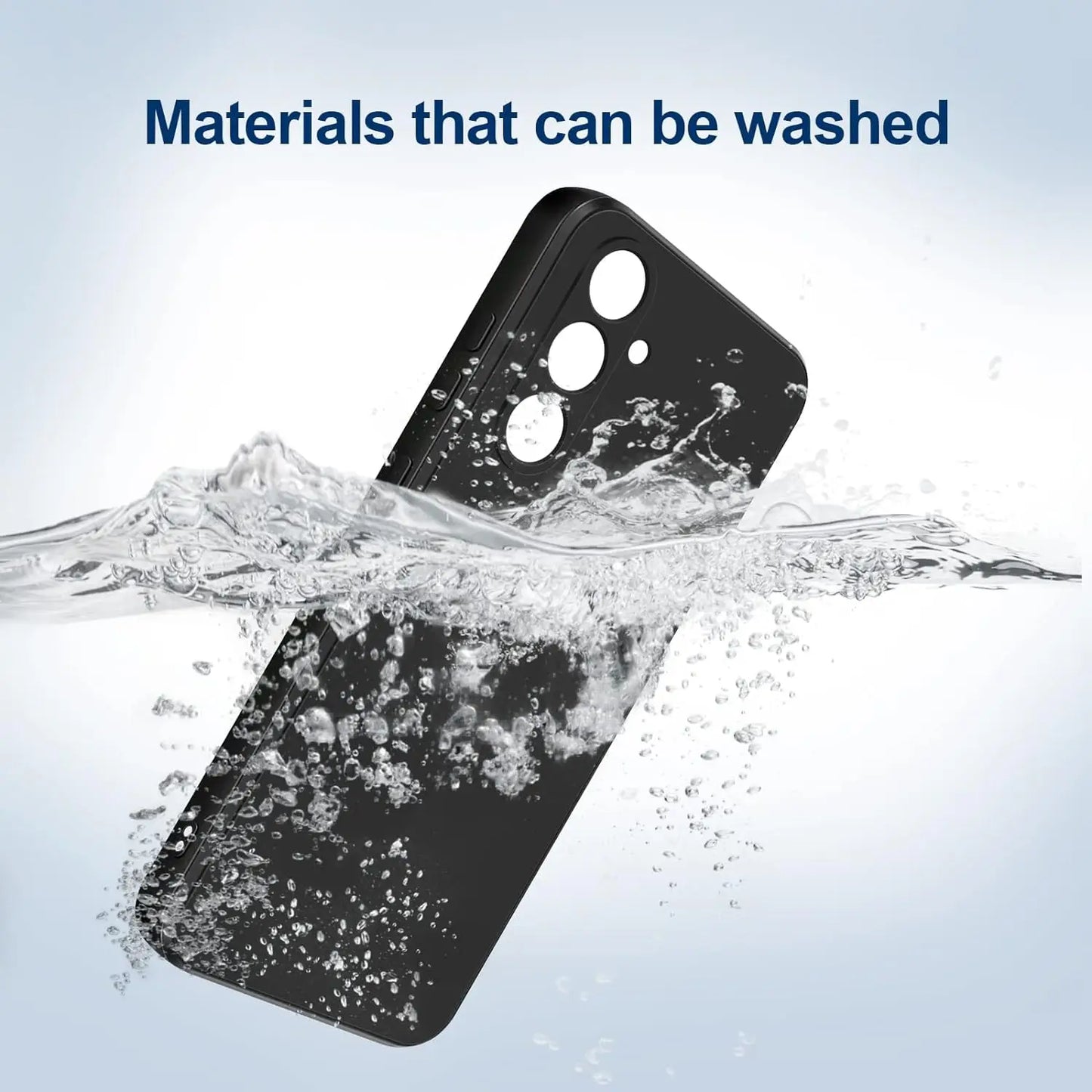 Luxury Square Silicone Case for Samsung Galaxy S24 Ultra, S23 FE, S22 Plus, A05-A55 – Slim & Flexible Black Cover