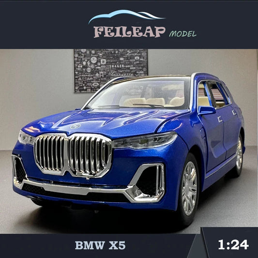1:24 Scale Diecast BMW X7 Alloy SUV Toy – Sound & Light Collectible