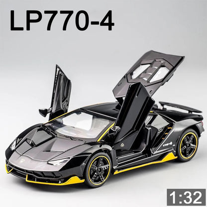 1/32 Lambor Lp770 Diecast Alloy Car Model – Pull Back, Light & Sound, Toys For Kids And Collectors