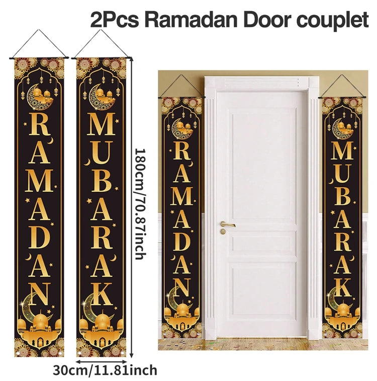 Eid Mubarak Door Banner – Ramadan Decoration 2025 for Home & Porch