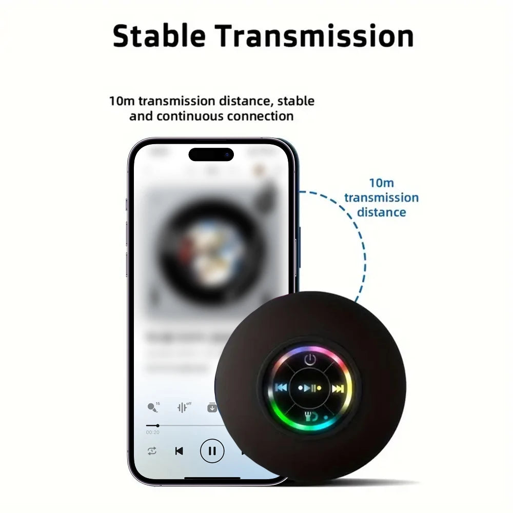 Portable Bluetooth Speaker – Waterproof, Mini Stereo with Suction Cup