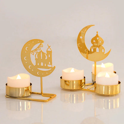 Ramadan Candle Holder 2024 – Eid Mubarak Metal Candlestick for Home Decoration