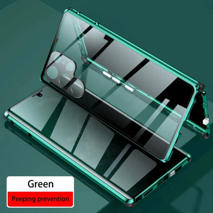 Double-Sided Privacy Glass Case for Samsung Galaxy S24, S23, S22, S21 Ultra Plus – Anti-Peeping & Camera Lens Protection