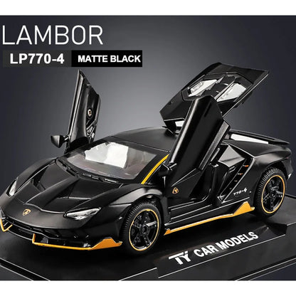 1/32 Lambor Lp770 Diecast Alloy Car Model – Pull Back, Light & Sound, Toys For Kids And Collectors
