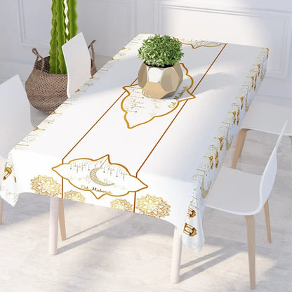 Eid Mubarak Table Runner – Ramadan Tablecloth Decoration 2025