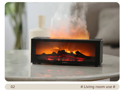 Fireplace Flame Humidifier – Simulated Aromatherapy & Ambient Light, USB Plug-In