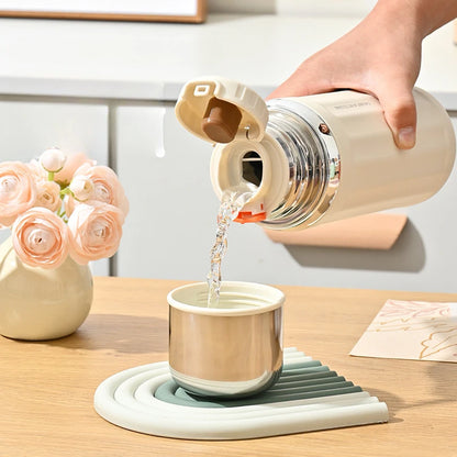 Stainless Steel Roman Column Vacuum Flask - Outdoor Coffee & Water Cup