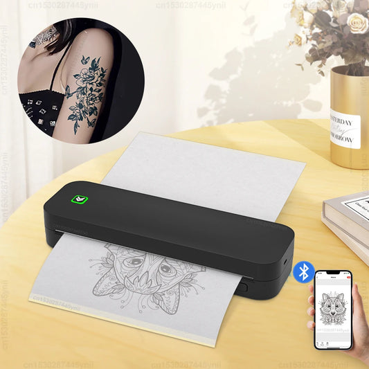 Portable A4 Inkless Bluetooth Thermal Printer - Wireless Document & Tattoo Stencil Printer