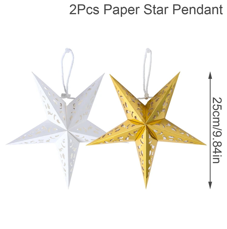 Eid Mubarak Hollow Star Pendant – Ramadan Home Decor 2025