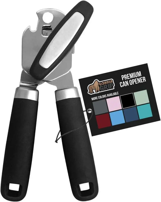 Heavy-Duty Stainless Steel Manual Can Opener with Soft Touch Handle – Rust Resistant & Ergonomic Design