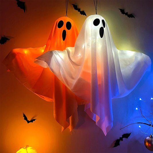 Halloween LED Glow Ghost – Hanging Horror Prop with Lights for Indoor & Outdoor Haunted House Decoration