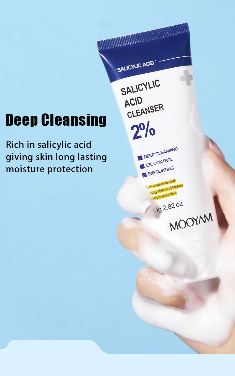 Salicylic Acid Facial Cleanser - Deep Cleaning & Moisturizing Face Wash (1/2/3pcs) - Korean Skincare