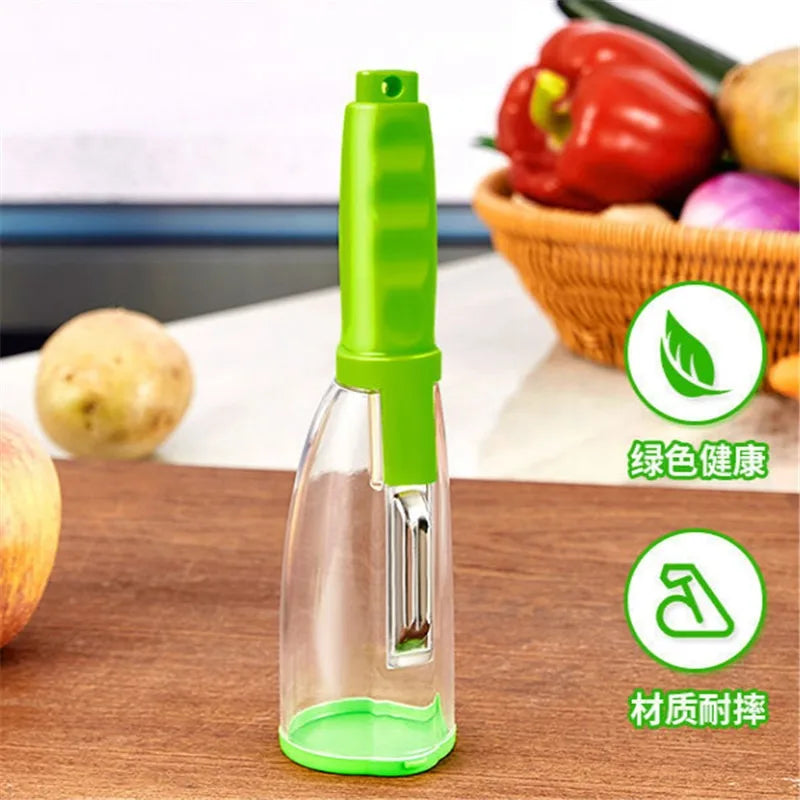 Stainless Steel Vegetable Peeler with Container – Multi-Purpose Kitchen Gadget
