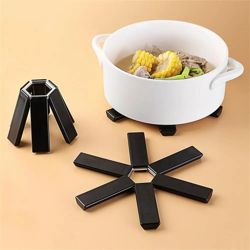 Foldable Heat-Insulating Pot Placemat - Burr-Free, Space-Saving Kitchen Trivet