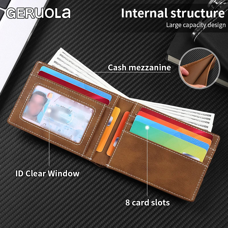 Geruola Men's Slim Rfid Blocking Carbon Fiber Wallet With Airtag Holder – Minimalist Bifold Front Pocket Card Holder