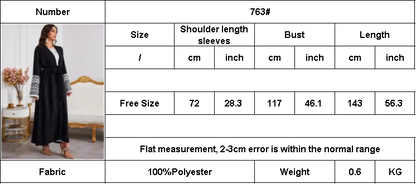 Embroidered Muslim Abaya Dubai Style – Modest Islamic Dress For Women With Tassel & Crepe Fabric