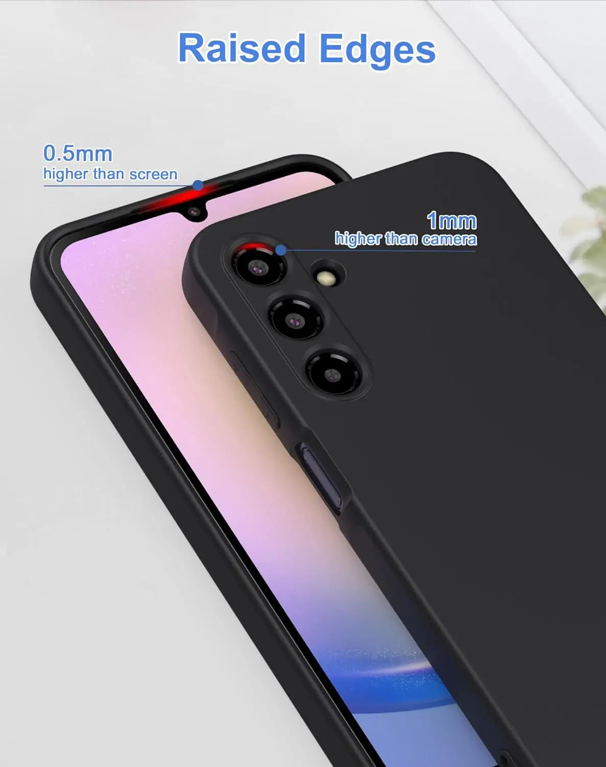 Luxury Square Silicone Case for Samsung Galaxy S24 Ultra, S23 FE, S22 Plus, A05-A55 – Slim & Flexible Black Cover