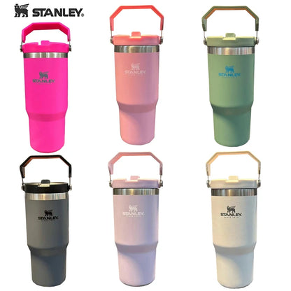 Stanley 30oz Leopard Tumbler with Handle & Straw – Stainless Steel Vacuum Insulated Coffee Cup