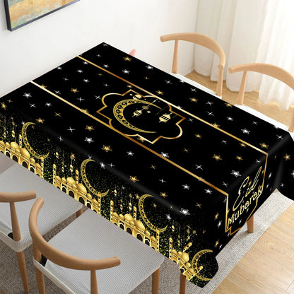 Eid Mubarak Table Runner – Ramadan Tablecloth Decoration 2025
