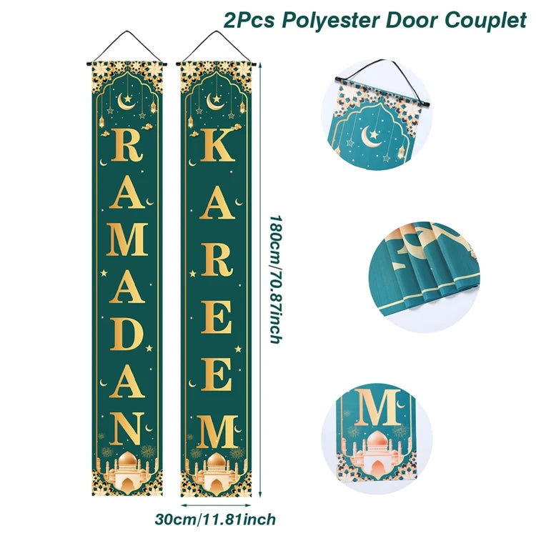Eid Mubarak Door Banner – Ramadan Decoration 2025 for Home & Porch