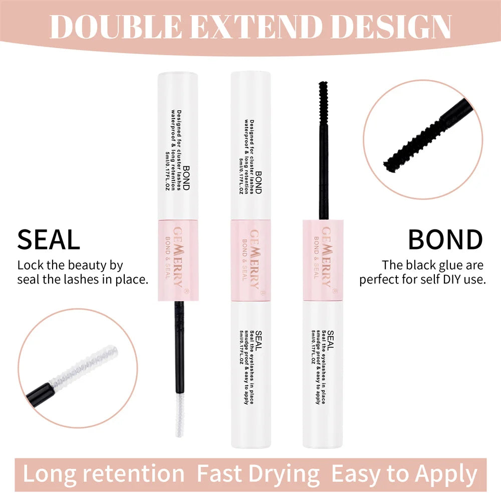 2-in-1 Lash Bond & Seal Cluster Glue – Waterproof DIY Eyelash Extension Adhesive