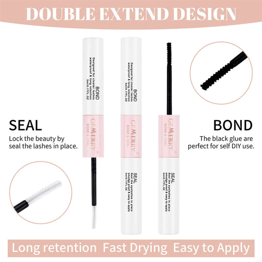 2-in-1 Lash Bond & Seal Cluster Glue – Waterproof DIY Eyelash Extension Adhesive