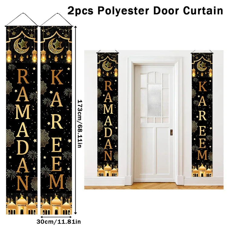 Eid Mubarak Door Banner – Ramadan Decoration 2025 for Home & Porch