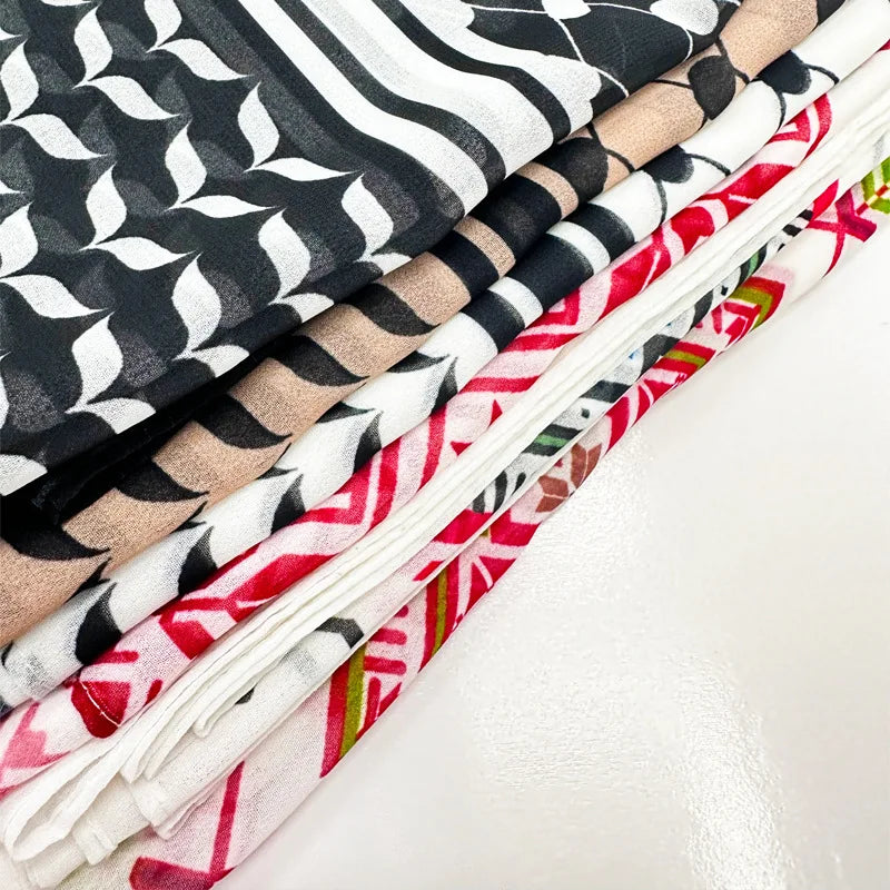 New Kuffiyeh Print Chiffon Hijab – Breathable, Soft, Fashionable Scarf For Muslim Women - Ramadan Shawl, Headscarf