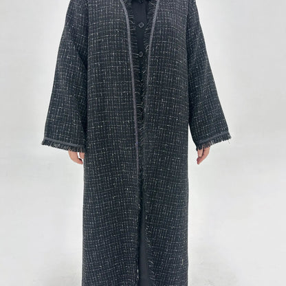 Winter Thicken Abaya for Women - Muslim Eid Long Robe Kaftan for Ramadan and Dubai Style 2025