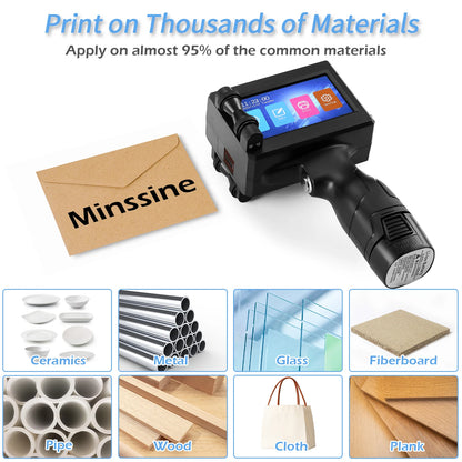 Handheld Inkjet Printer - 12.7/25.4mm QR, Barcode & Logo Coding Machine - Multi-Language, Expiry Date Printer